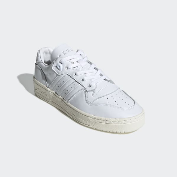 adidas originals rivalry low trainers in white canvas with suede trim