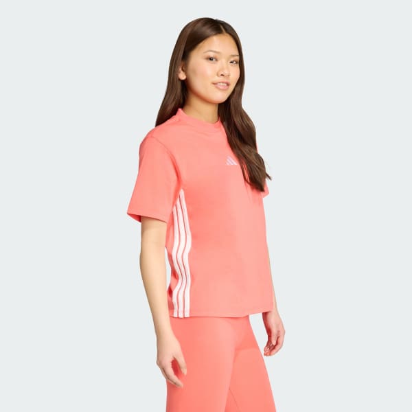 Pink Essentials 3-Stripes-T-shirt i bomuld
