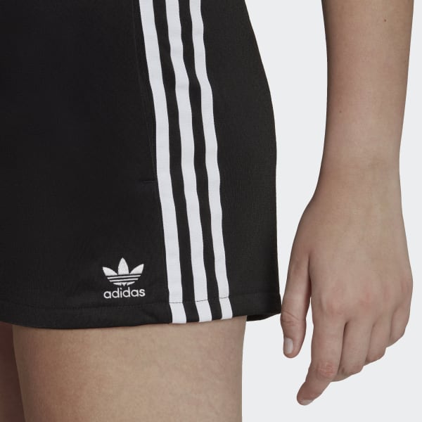 adidas Originals varsity shorts in black with lace trim
