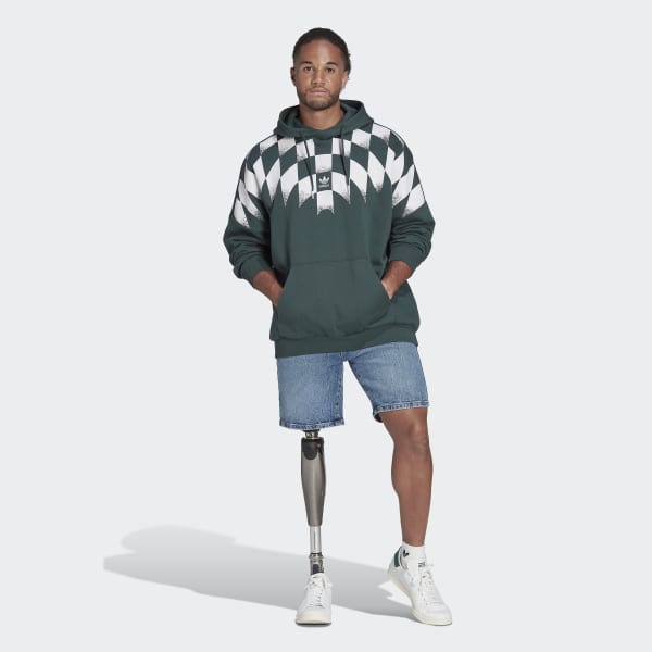 Green adidas Rekive Graphic Hoodie ZR547