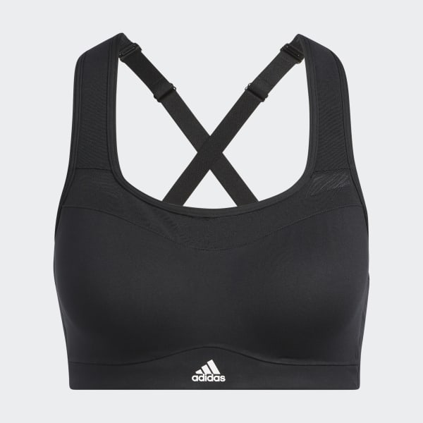 adidas Training Plus split strap high-support sports bra in black