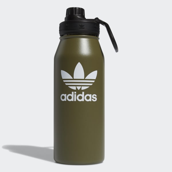 adidas adi Metal Water Bottle (20 oz) - White / Green