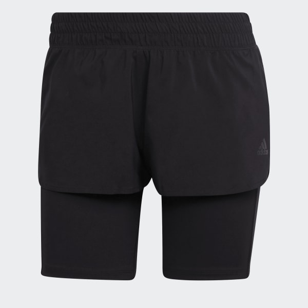 Black Run Icons Two-in-One Running Shorts