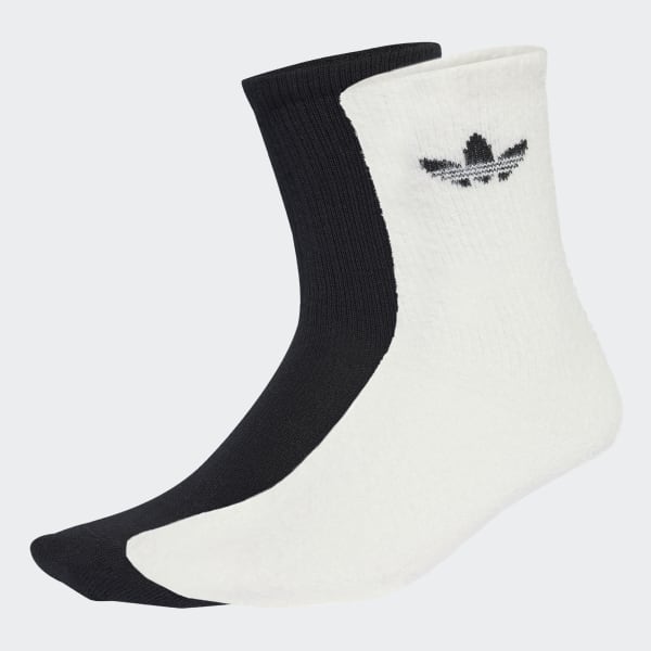 adidas Fluffy Crew Sock 2 Pairs - White | Free Shipping with