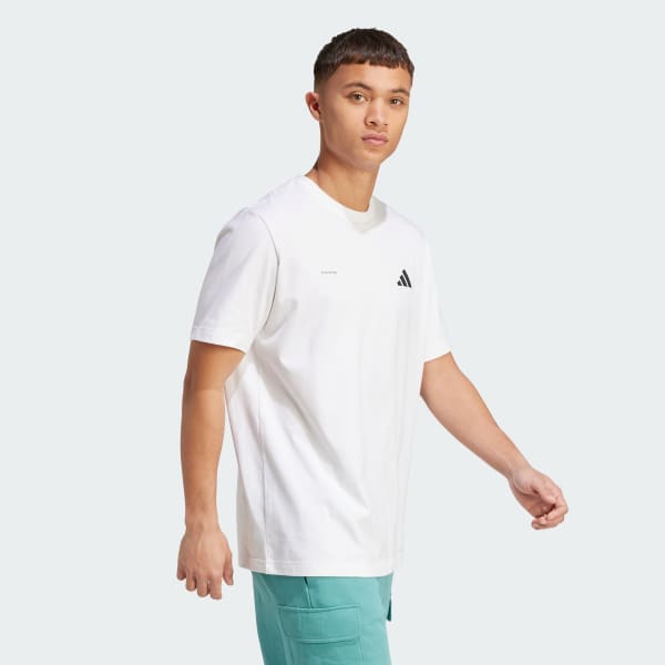 Blanc Puissance de l’objectif de trois cerceaux T-shirt graphique