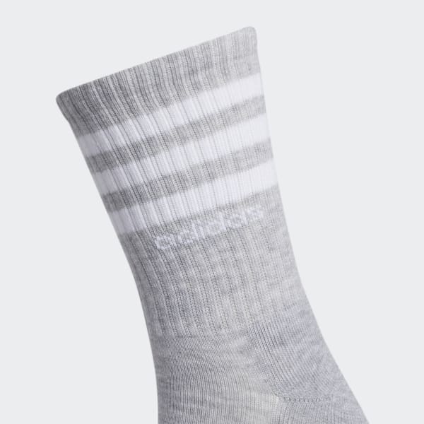 adidas 3-Stripes Crew Socks 3 Pairs - Grey | Women's Training | adidas US