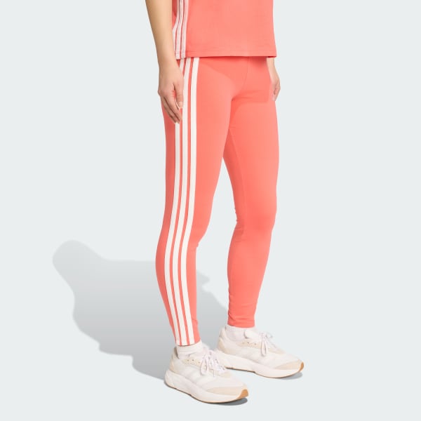 Roze Essentials 3-Stripes Katoenen Legging