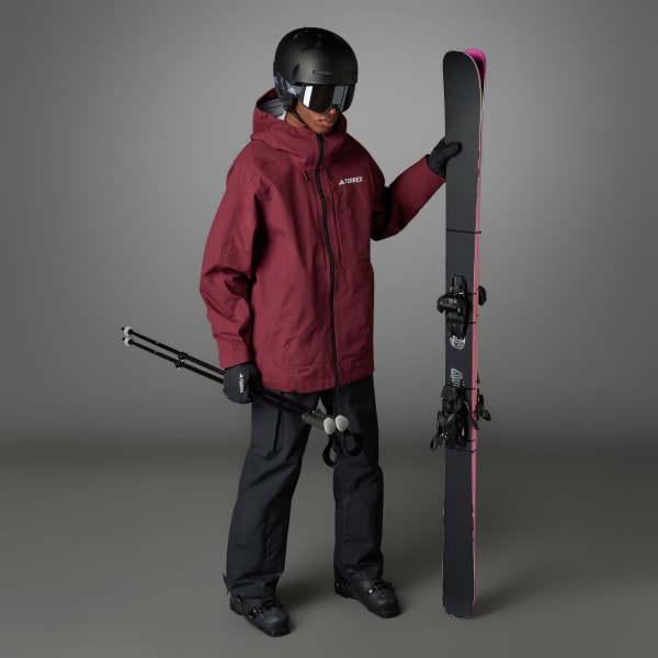 Burgundy Terrex Techrock 3-Layer Post Consumer Nylon RAIN.RDY Jacket
