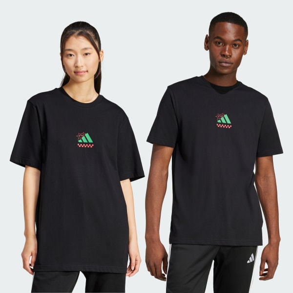 アディダス ラウンジ ピザグラフィック 半袖Tシャツ - グリーン