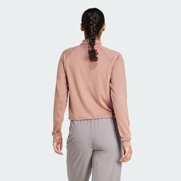 Pink Train Essentials Minimal Branding 1/4-Zip Cover Up