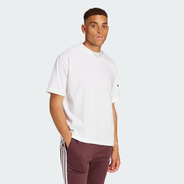 adidas Essentials Loose Fit 3 Bar Logo Tee - White | Free adidas Essentials Loose Fit 3 Bar Logo Tee - White | Free