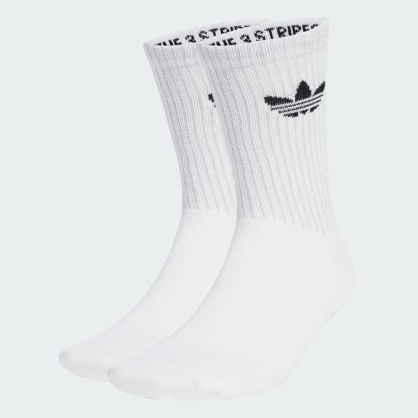 adidas Reflective Crew Socks 2 Pairs - White | Free Shipping