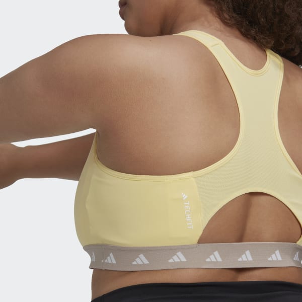 zlutá Podprsenka Powerreact Training Medium-Support Techfit (plus size) F6305