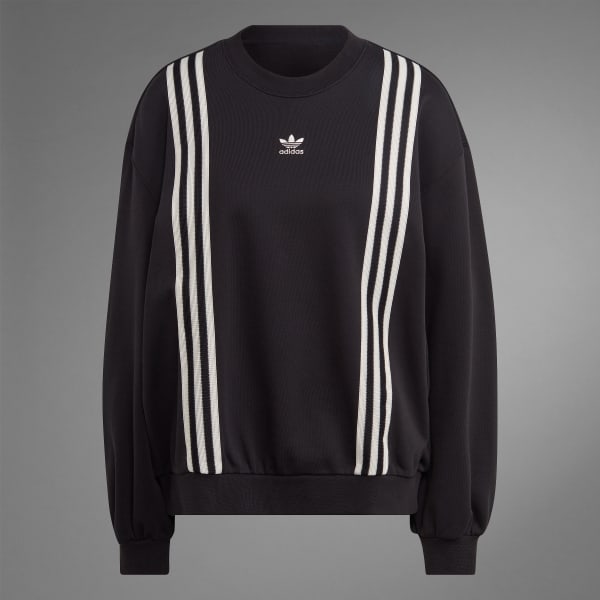 adidas Adicolor 70s 3 Stripes Sweatshirt Black adidas New Zealand