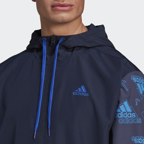 Blue Woven Allover Print Track Suit UV642