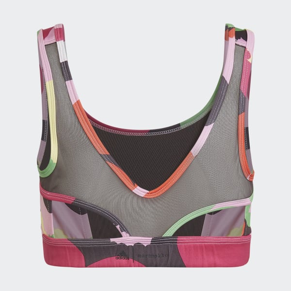 Rosa Sujetador adidas x Marimekko Believe This AEROREADY Training Floral-Print