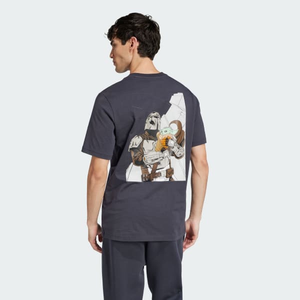 Grau ADIDAS X STAR WARS THE MANDALORIAN REGULAR FIT BACK GRAPHIC T-SHIRT