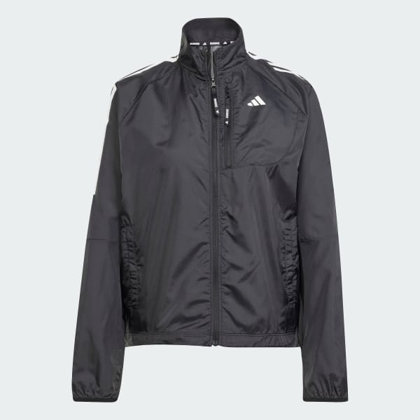 Preto Own the Run 3-Stripes Packable Jacket