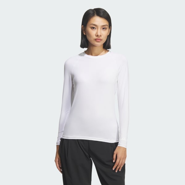 ホワイト ゴルフ長袖ベースレイヤー