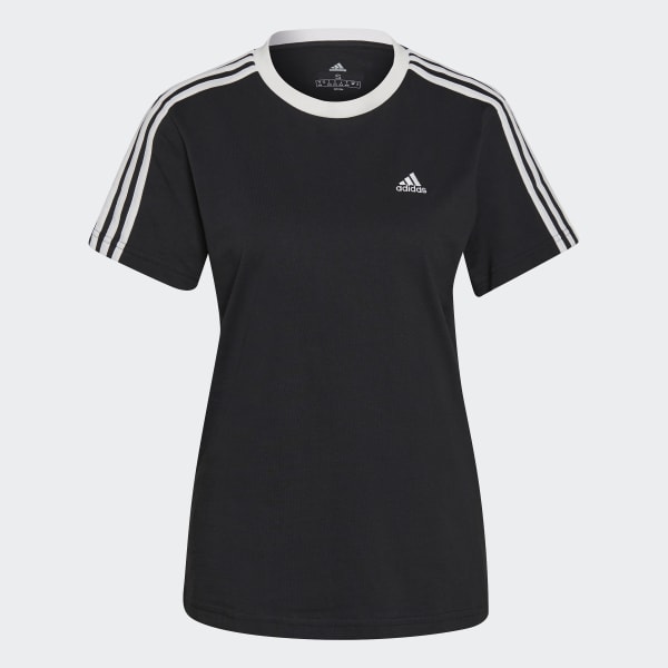 Hitam Kaus 3-Stripes Esensial