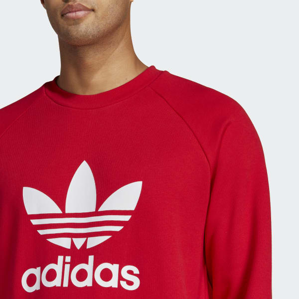 Sweats & Pulls Adidas  3-Stripes Crew Sweat Rouge Homme • AYDI