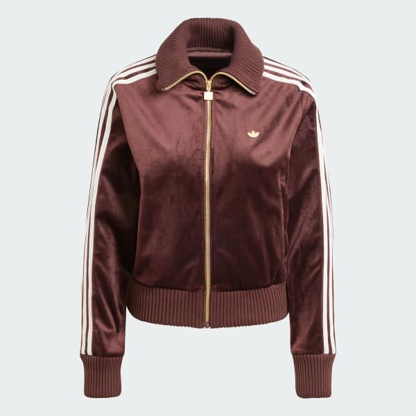 adidas Premium Brushed Velvet Track Top - Brown | adidas