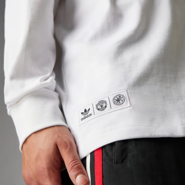 adidas Manchester United Stone Roses Originals Long Sleeve T Shirt White Free Delivery adidas UK