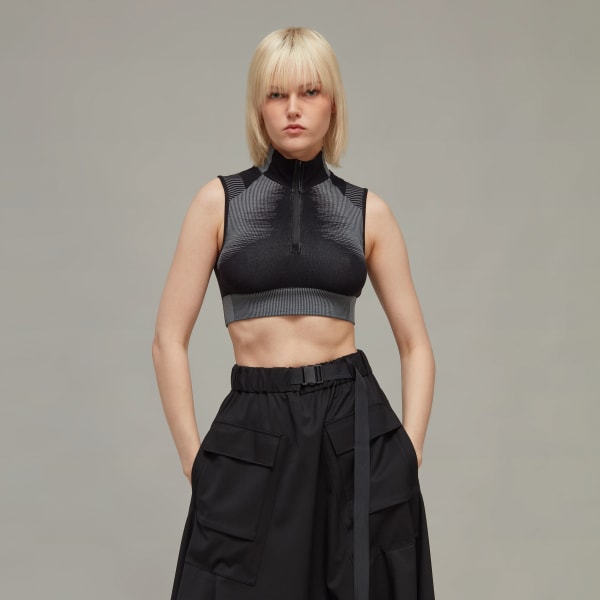 Svart Y-3 Engineered Knit Crop Top