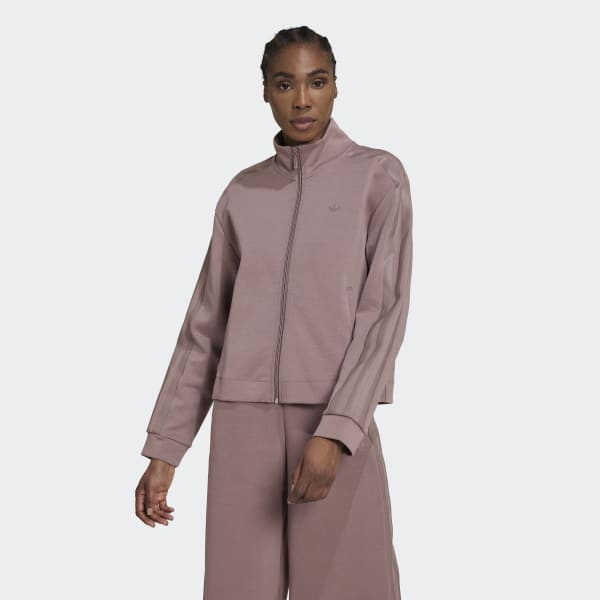 fialová Tepláková bunda Adicolor Contempo Chunky Stripes VS334
