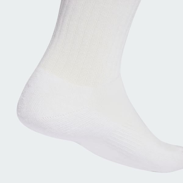 สีขาว ถุงเท้าฟุตบอลยาวระดับเข่า 3-Stripes (1 คู่)