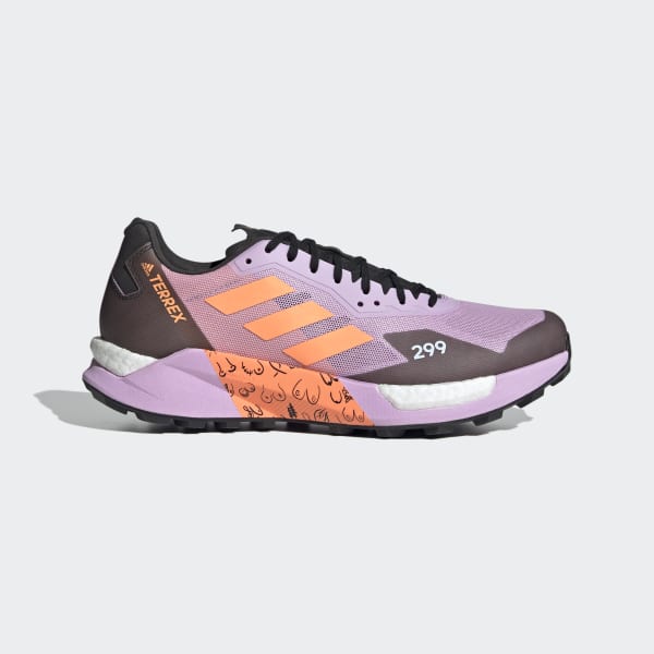 Purple Terrex Agravic Ultra Trail Running Shoes