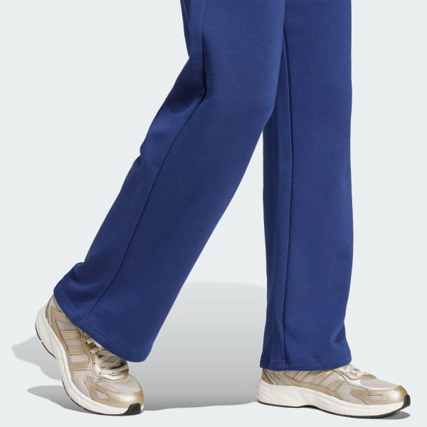 adidas Essentials Small Logo Feel Cozy Open-Hem Pants - Blue