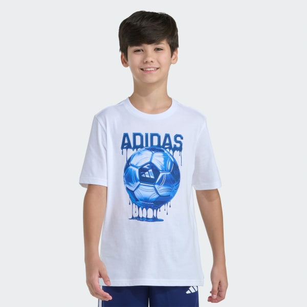 White SS SOCCER DRIP TEE
