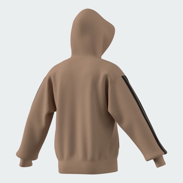 nau Áo Hoodie Khóa Kéo Vải Thun Da Cá 3 Sọc Essentials
