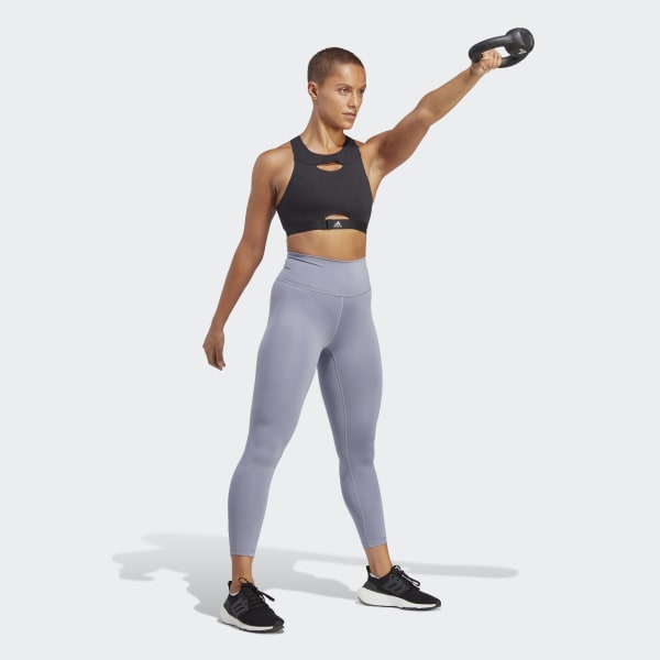 adidas Optime Training Shiny Full Length Leggings - Green, Women's  Training