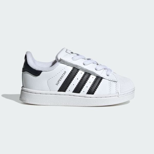 Blanco Zapatillas adidas Originals Superstar II con Cordones Elásticos Niños