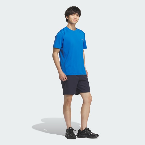 ブルー アディダスアダプテーション レギュラーフィット 半袖Tシャツ