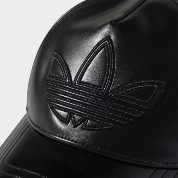 adidas Polyurethane Trefoil Outline Baseball Cap - Black