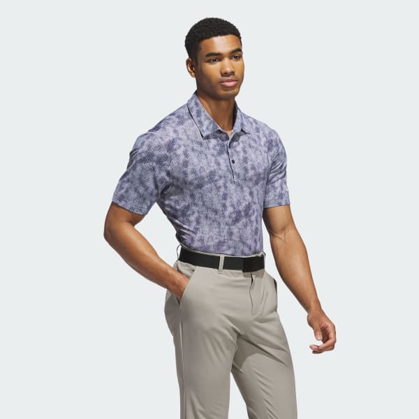 adidas Ultimate365 Textured Print Polo Shirt - Blue | Free