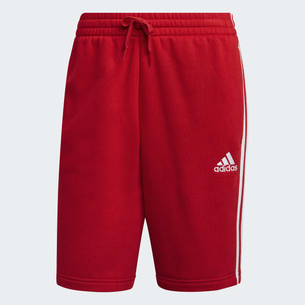 Shetland explorar Pickering adidas Essentials Fleece 3-Stripes Shorts - Red | Men's Training | adidas US