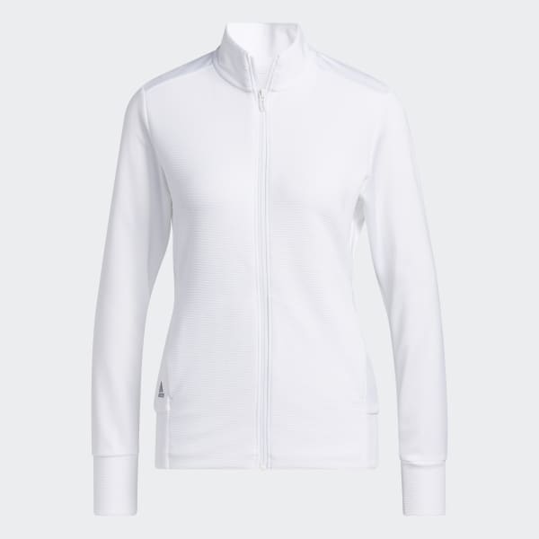 White Textured Full-Zip Golf Jacket