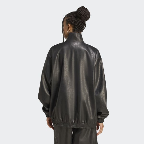 adidas Pleather Firebird Oversized Track jacket - Black | adidas