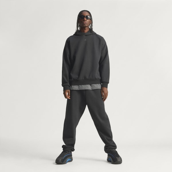 Siyah adidas Basketball Polar Kapüşonlu Üst (Unisex)