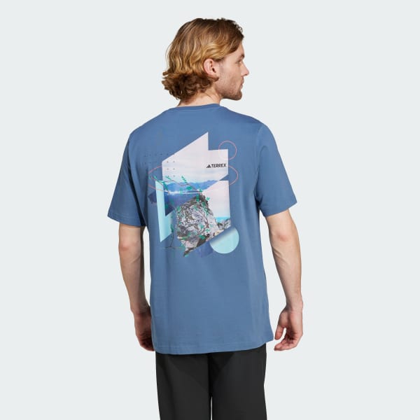 Azul Polera Estampado en la Espalda Terrex