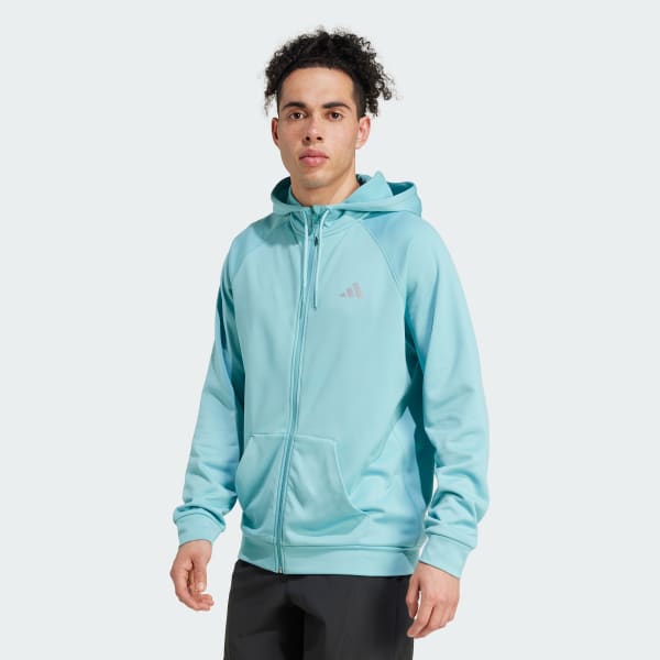 Τιρκουάζ Game and Go Training Big Logo 3-Stripes Full-Zip Hoodie