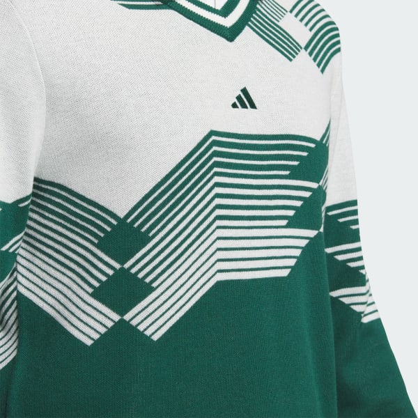 アディダス　adidas　ゴルフセーター　Vネック　刺繍　大きいサイズ　長袖 アディダス 【ゴルフ】アーカイブグラフィック Vネック長袖