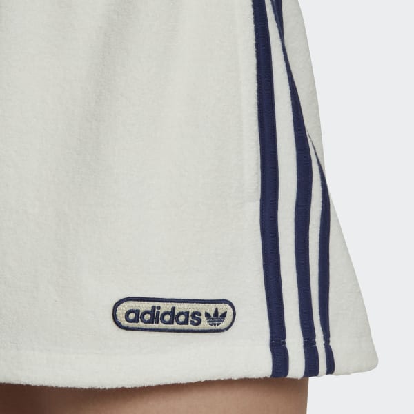Blanco Shorts Tejido de Rizo Corte Alto ID037
