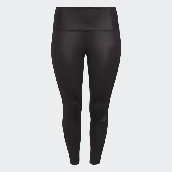 Black adidas x Zoe Saldana AEROREADY Shine Tights (Plus Size) JER15