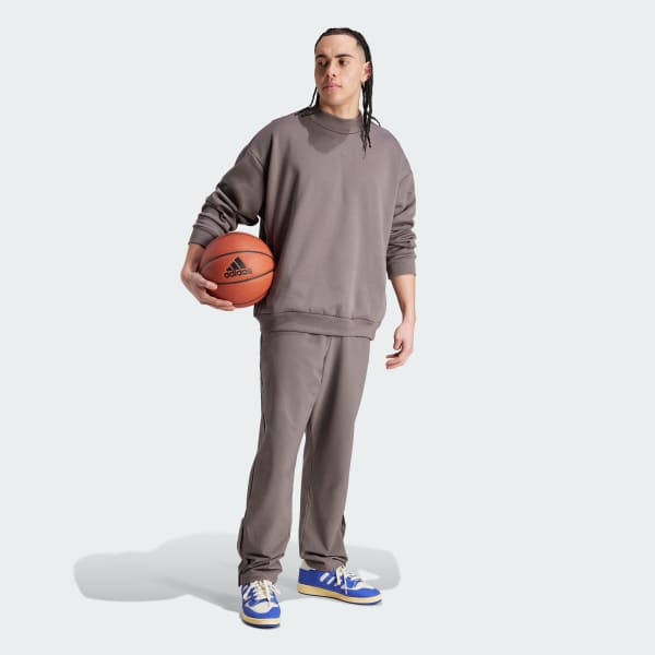 Brown adidas Basketball Crew Sweatshirt
