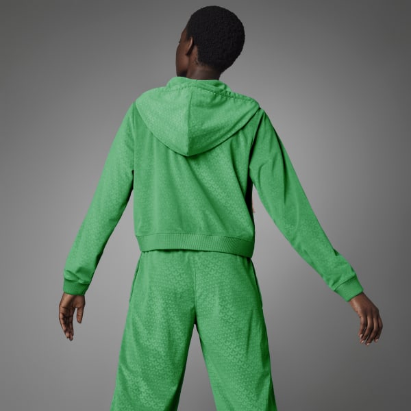 adidas Adicolor 70s Velour Zip Hoodie Green adidas New Zealand